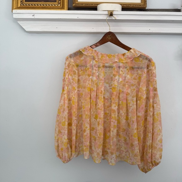 For Love and Lemons Melanie Blouse Floral size XS Oversized Flowy - Picture 6 of 12